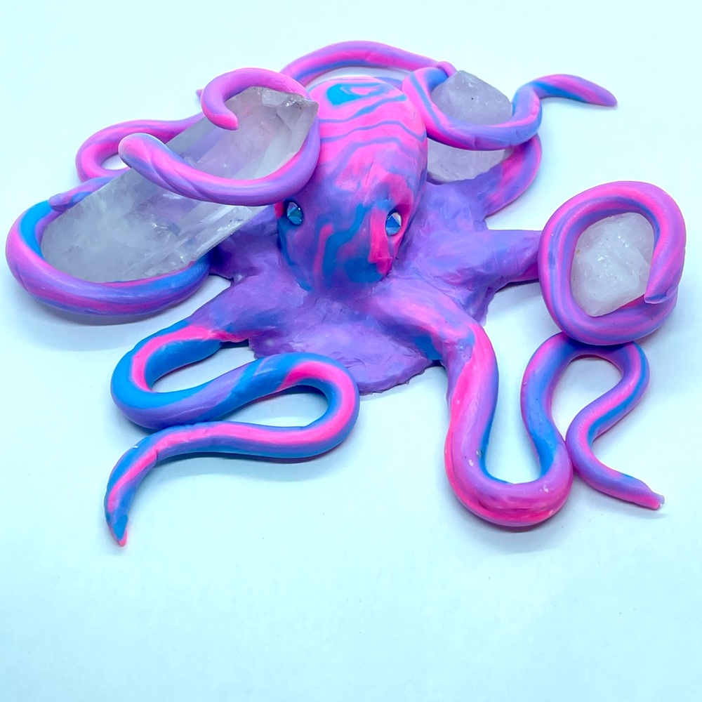 Hand Crafted Octopus Crystal Holder